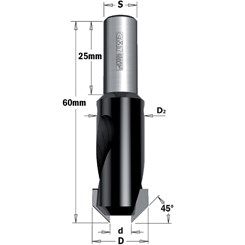 Фото Зенкер специальный 45° HW Z2 S=8X25  D=4/12 LH в интернет-магазине ToolHaus.ru